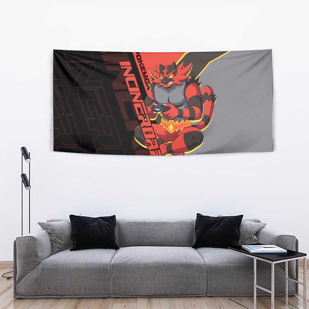 Incineroar Poké Tapestry Bold Retro Anime Style