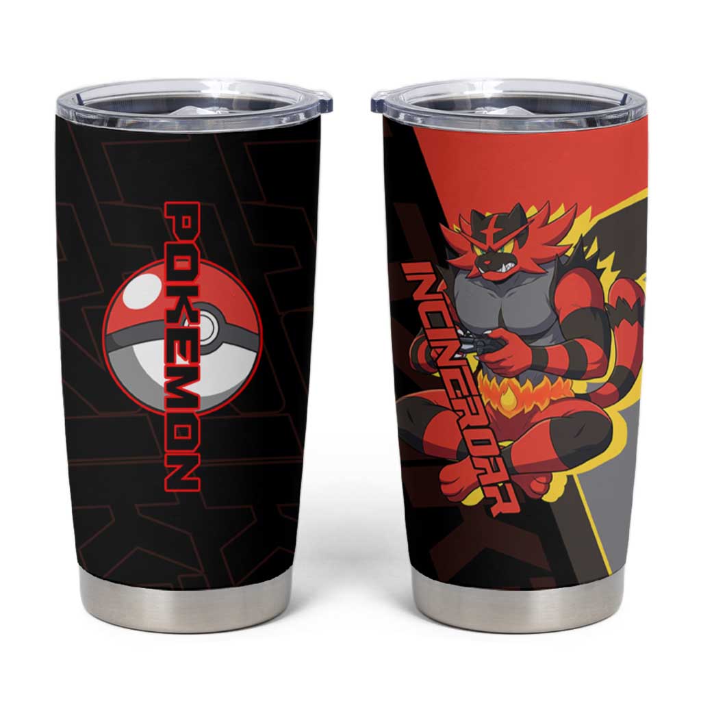 Incineroar Poké Tumbler Cup Bold Retro Anime Style