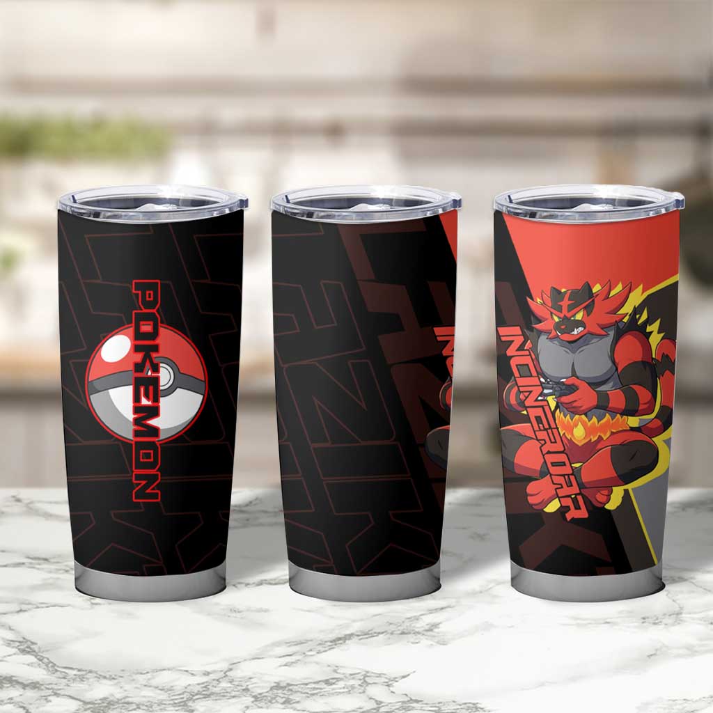 Incineroar Poké Tumbler Cup Bold Retro Anime Style