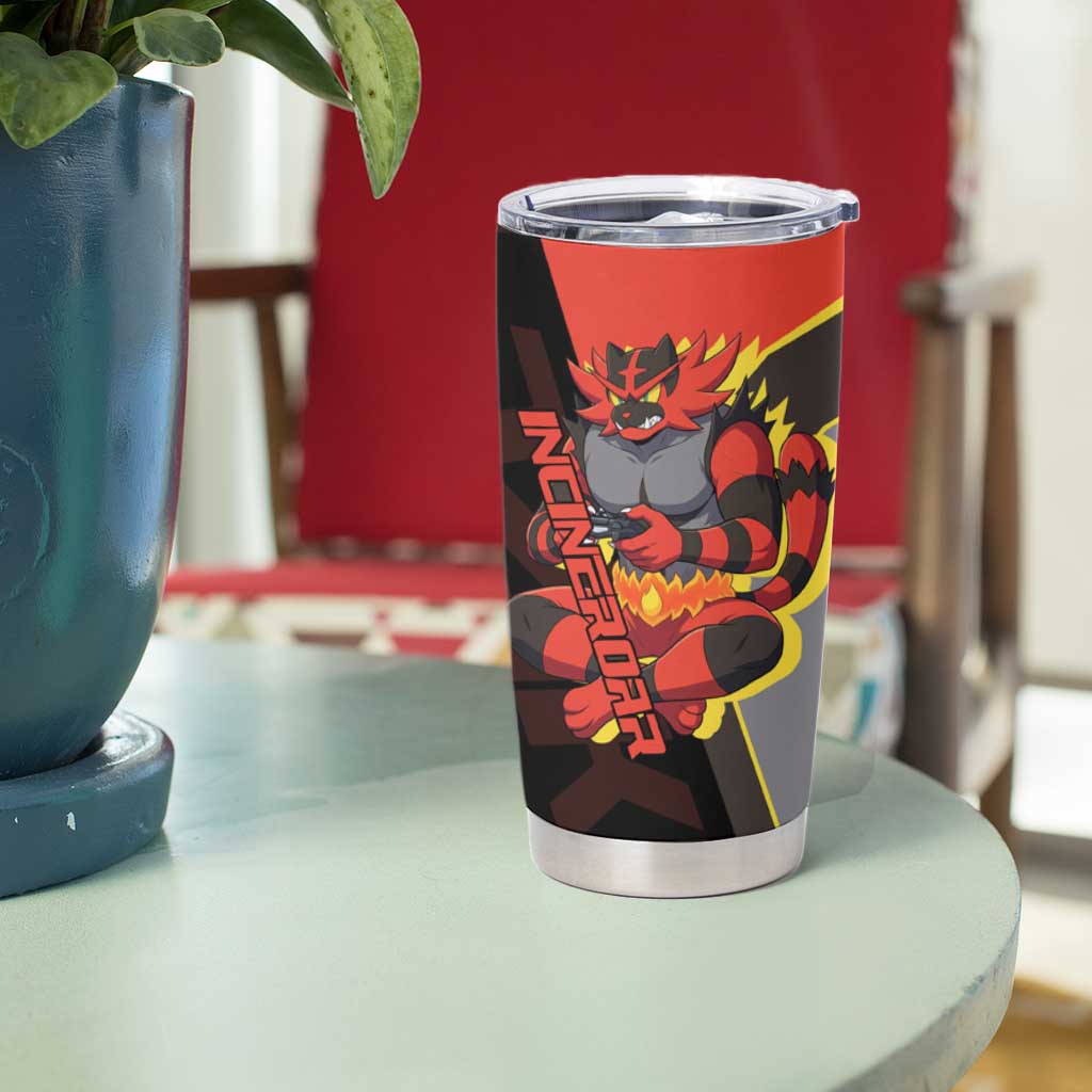 Incineroar Poké Tumbler Cup Bold Retro Anime Style