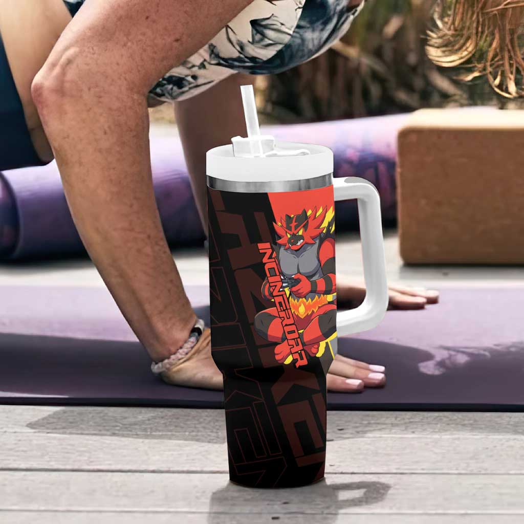 Incineroar Poké Tumbler With Handle Bold Retro Anime Style