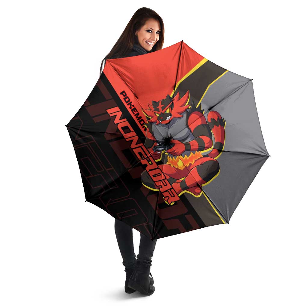 Incineroar Poké Umbrella Bold Retro Anime Style