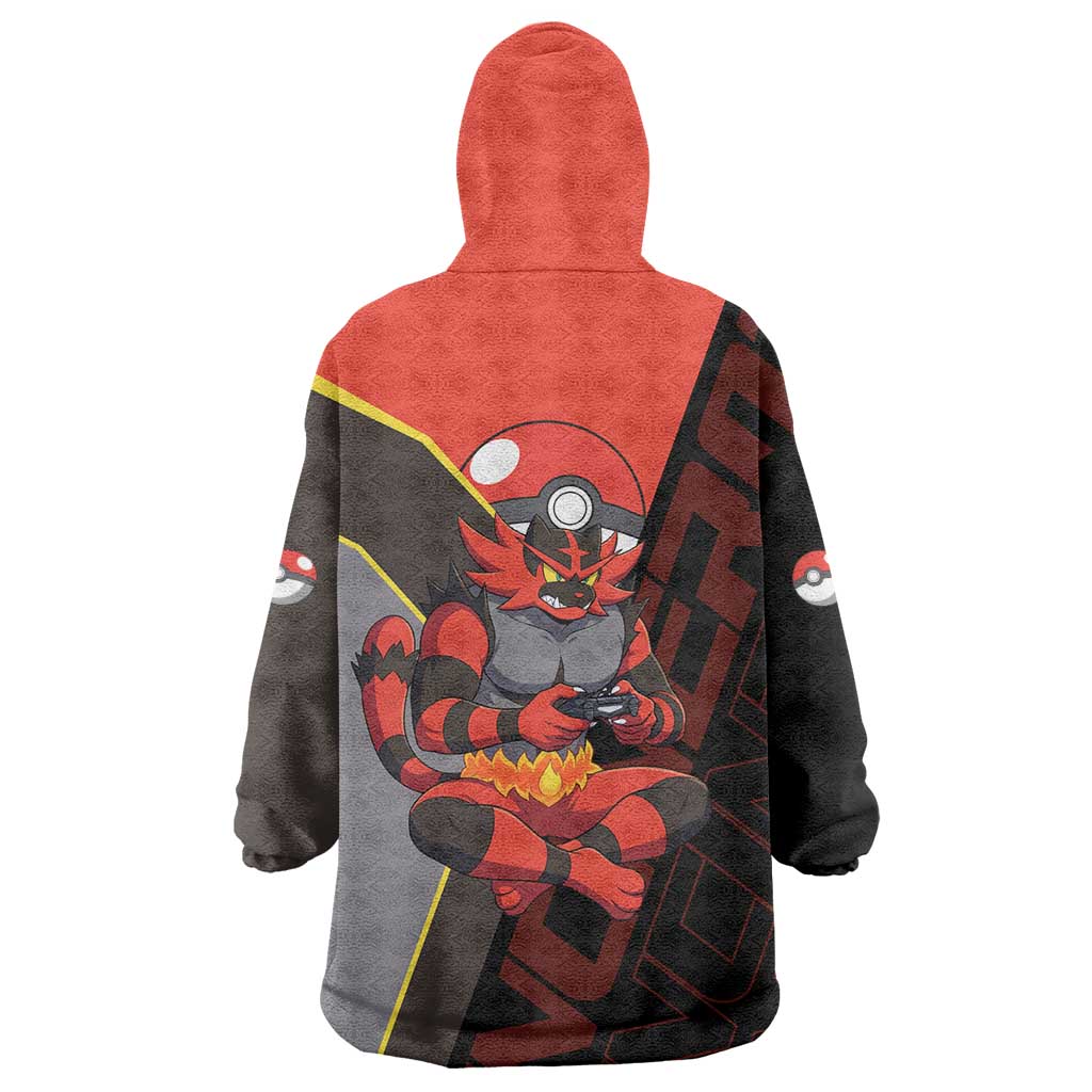Incineroar Poké Wearable Blanket Hoodie Bold Retro Anime Style