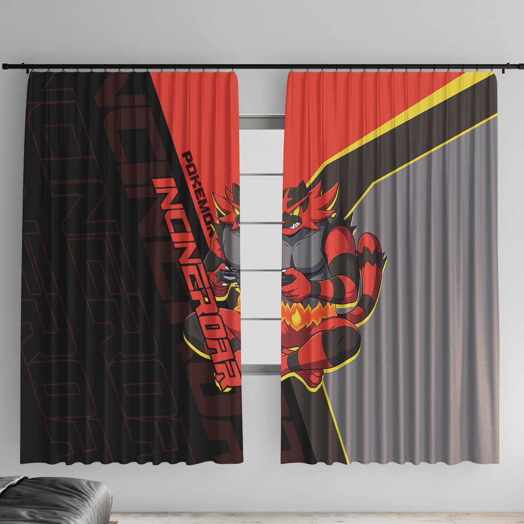 Incineroar Poké Window Curtain Bold Retro Anime Style