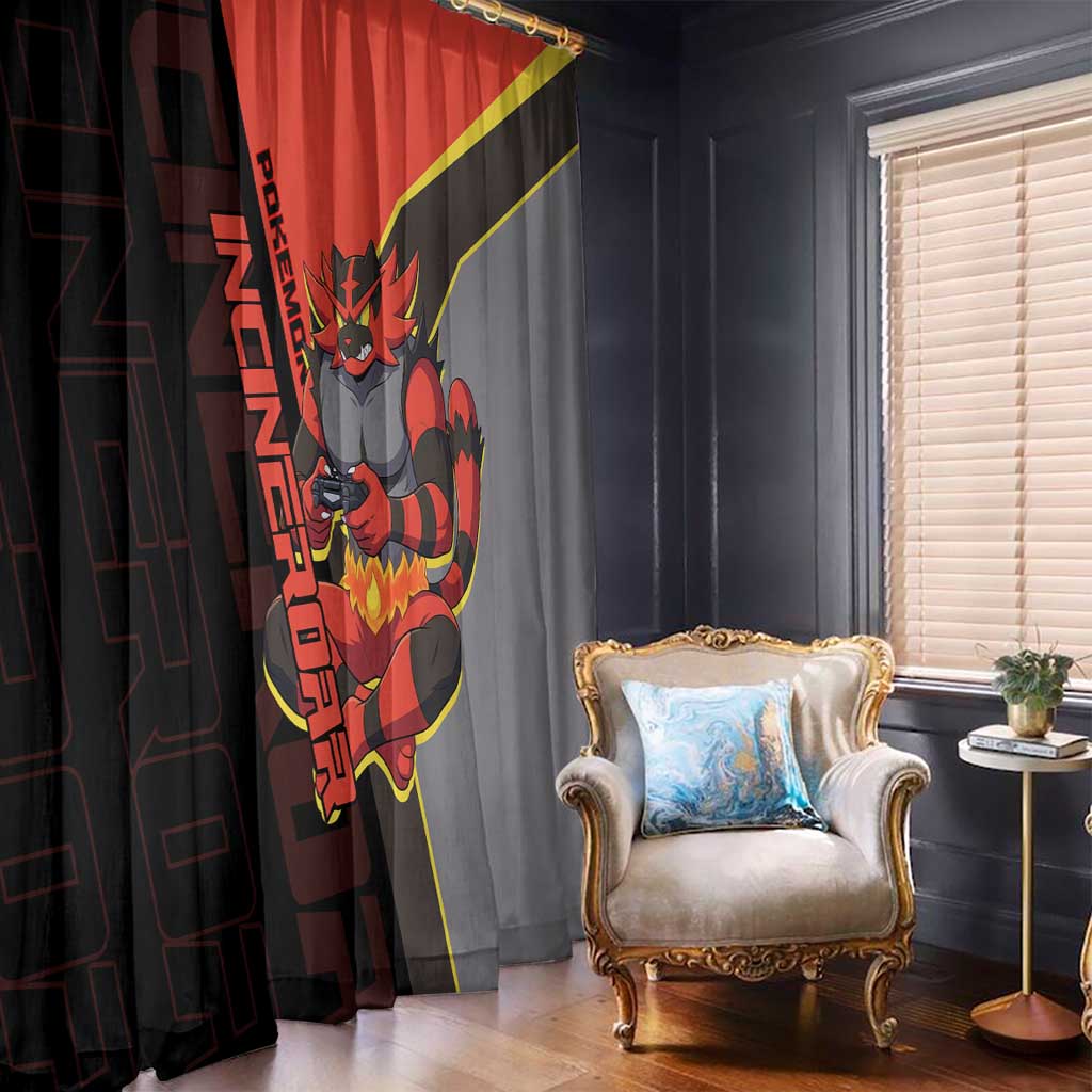 Incineroar Poké Window Curtain Bold Retro Anime Style