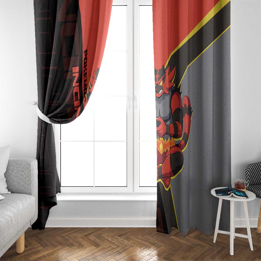 Incineroar Poké Window Curtain Bold Retro Anime Style