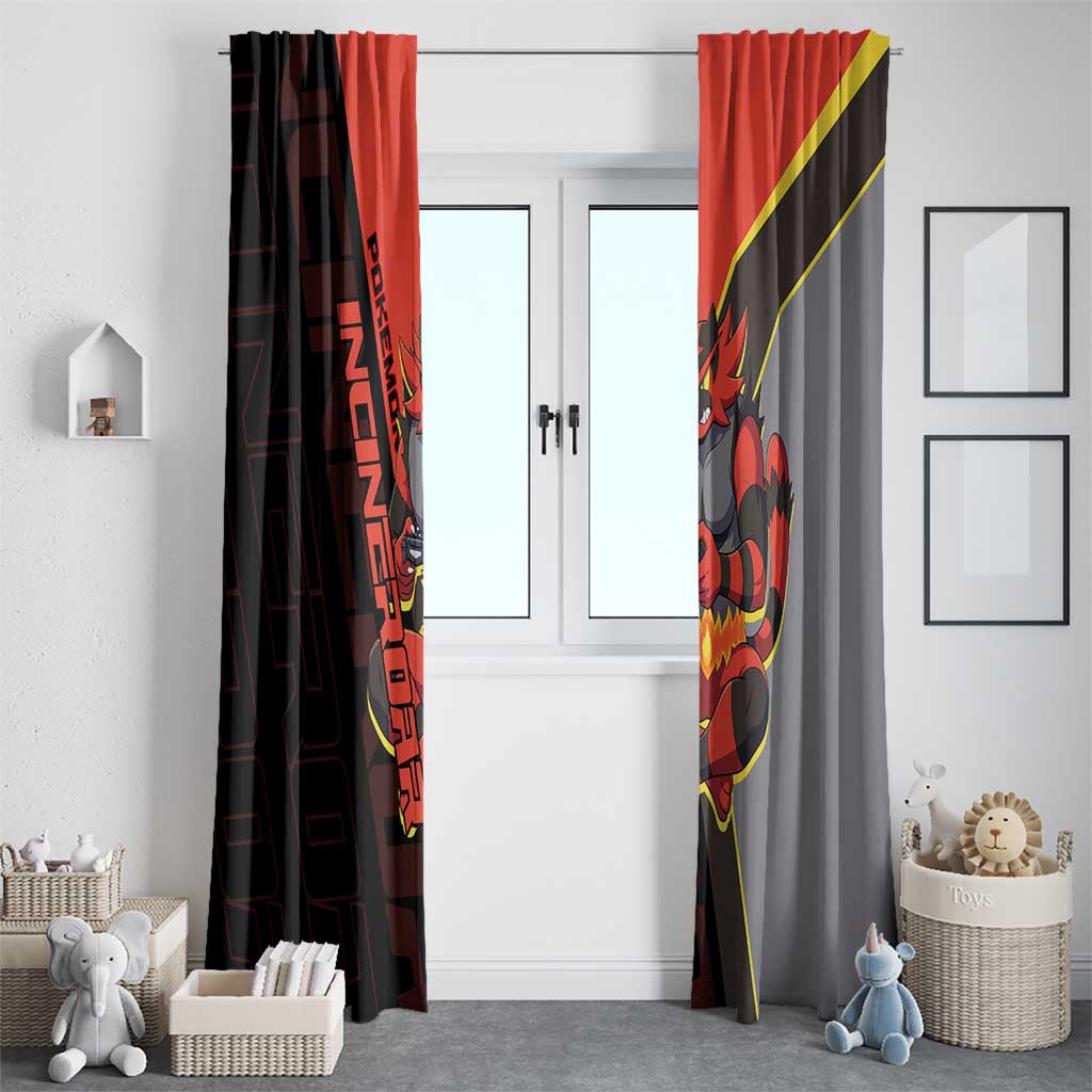 Incineroar Poké Window Curtain Bold Retro Anime Style
