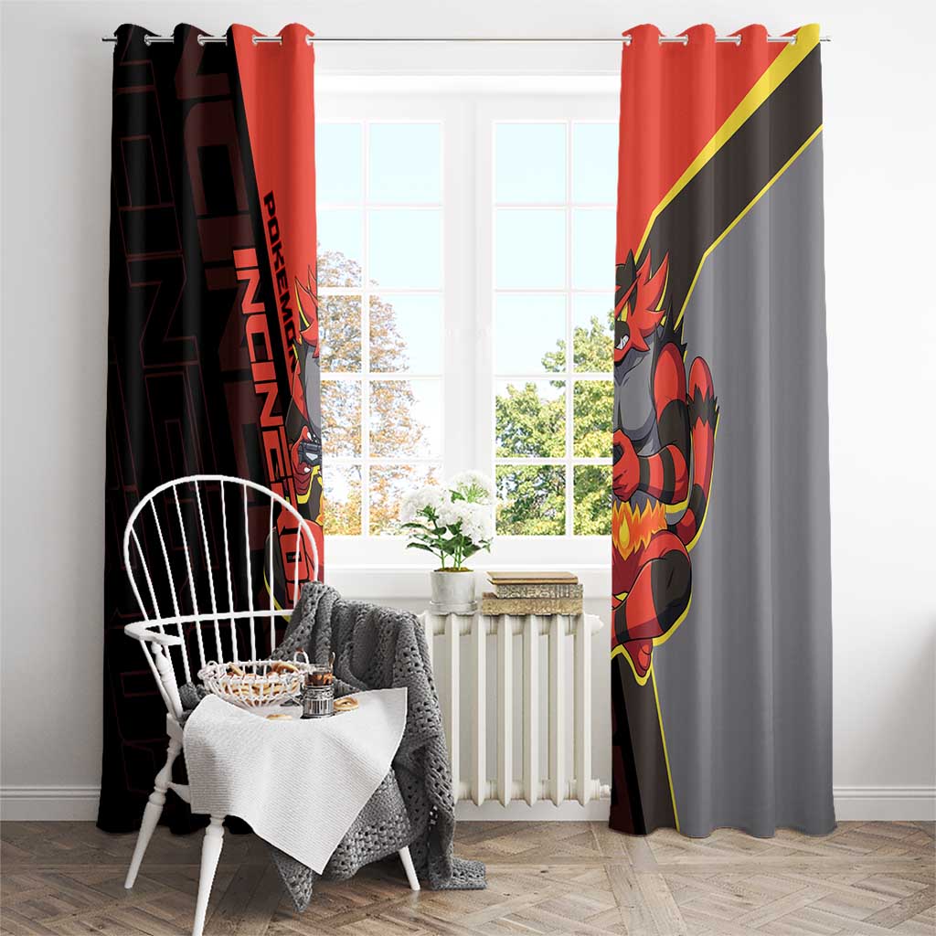 Incineroar Poké Window Curtain Bold Retro Anime Style