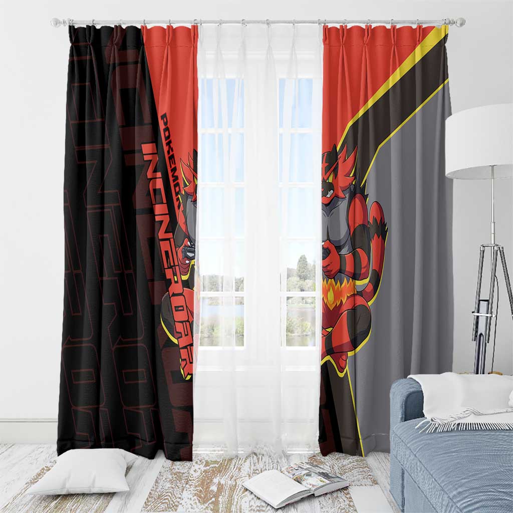 Incineroar Poké Window Curtain Bold Retro Anime Style