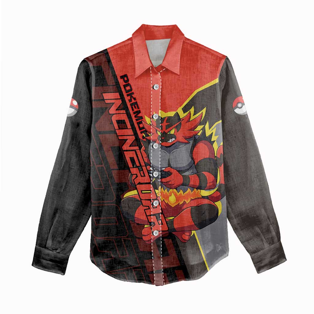 Incineroar Poké Women Casual Shirt Bold Retro Anime Style
