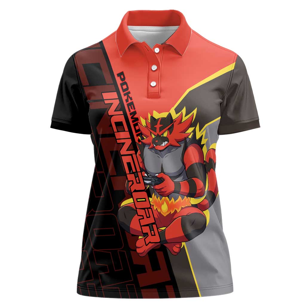Incineroar Poké Women Polo Shirt Bold Retro Anime Style