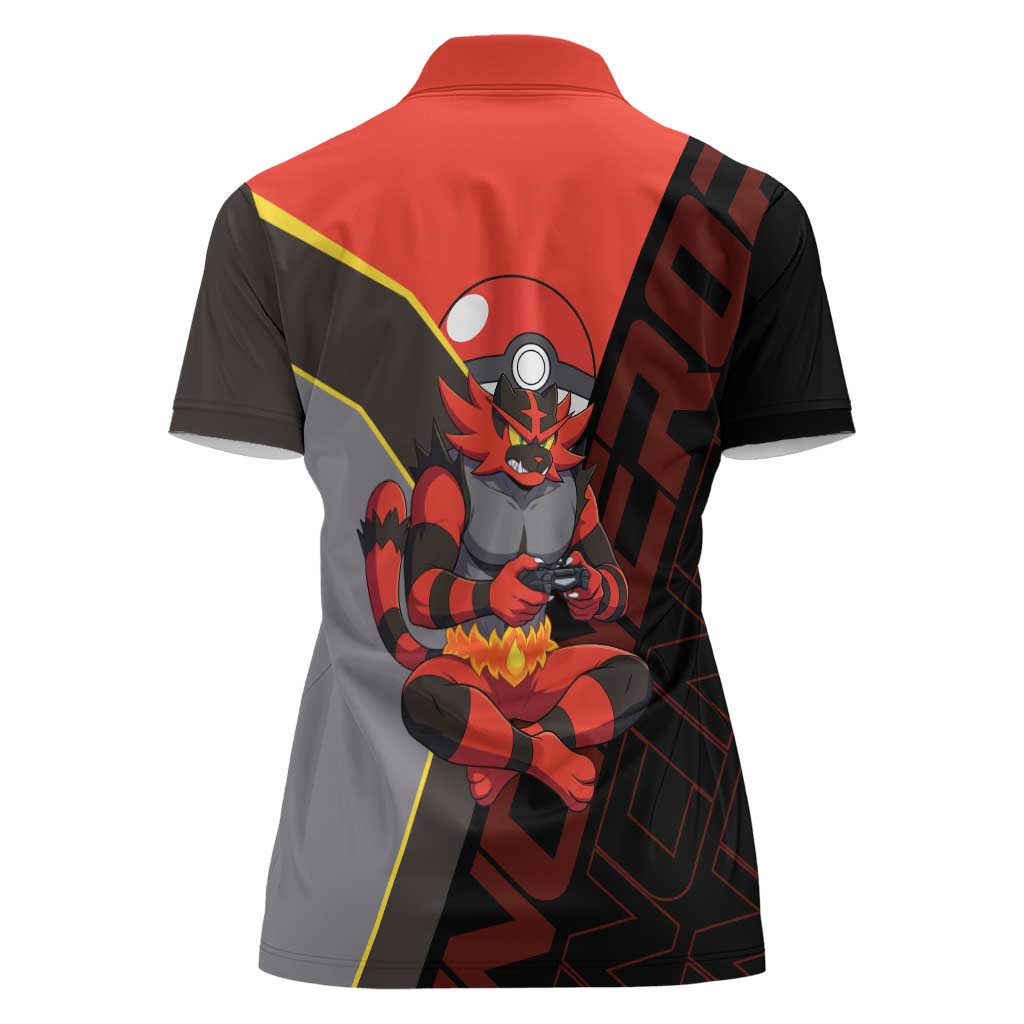Incineroar Poké Women Polo Shirt Bold Retro Anime Style