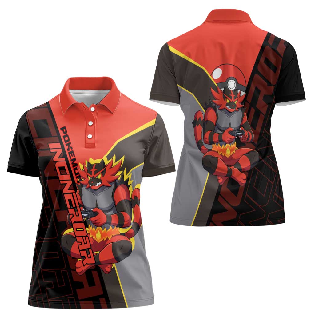 Incineroar Poké Women Polo Shirt Bold Retro Anime Style