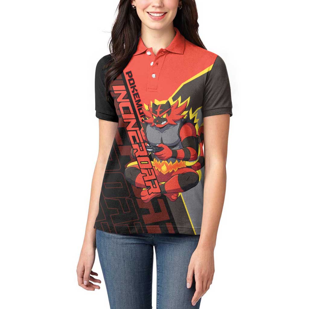Incineroar Poké Women Polo Shirt Bold Retro Anime Style