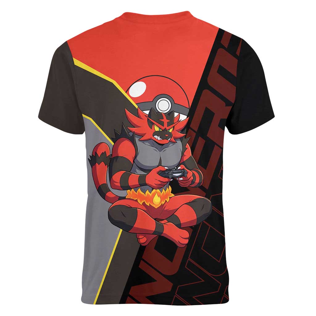 Incineroar Poké Women V-Neck T-Shirt Bold Retro Anime Style