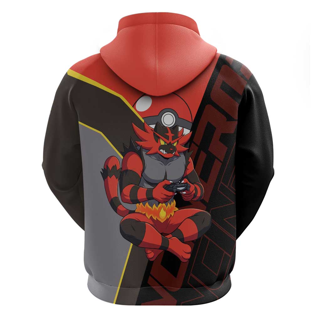 Incineroar Poké Zip Hoodie Bold Retro Anime Style