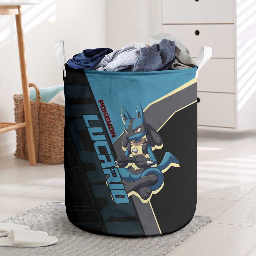 Lucario Poké Laundry Basket Edgy Retro Anime Style