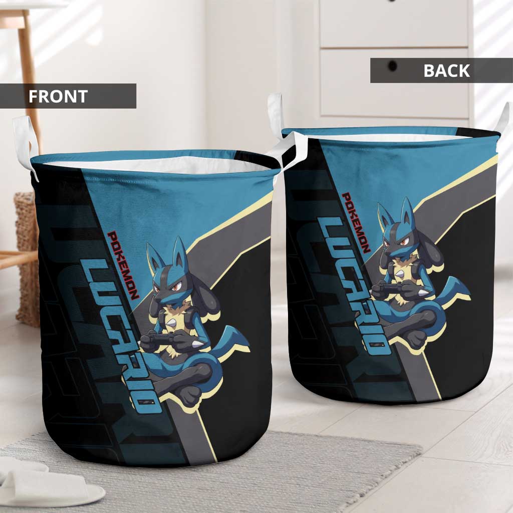 Lucario Poké Laundry Basket Edgy Retro Anime Style