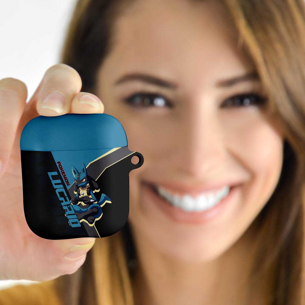 Lucario Poké AirPods Case Edgy Retro Anime Style