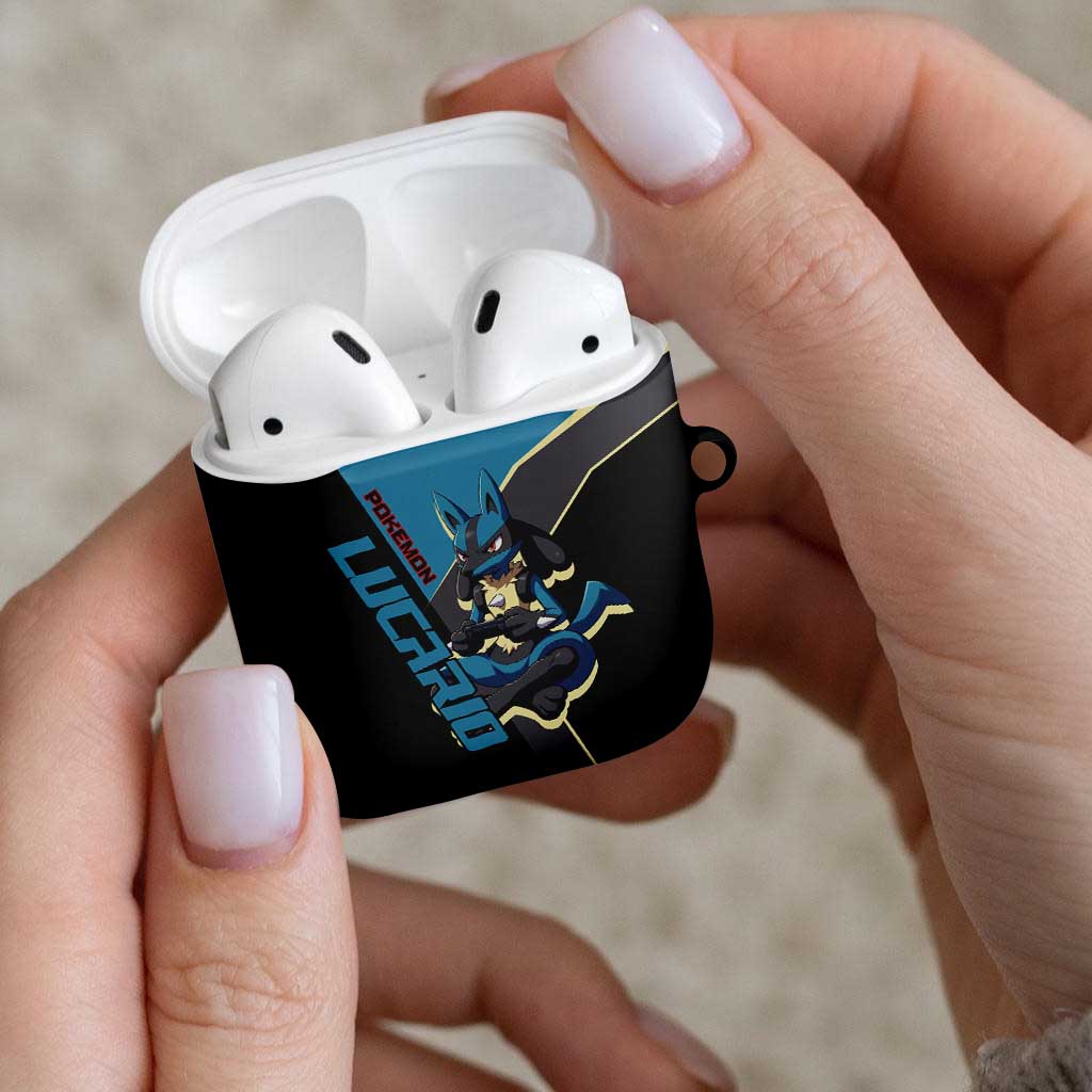 Lucario Poké AirPods Case Edgy Retro Anime Style