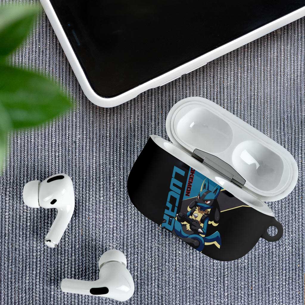 Lucario Poké AirPods Case Edgy Retro Anime Style