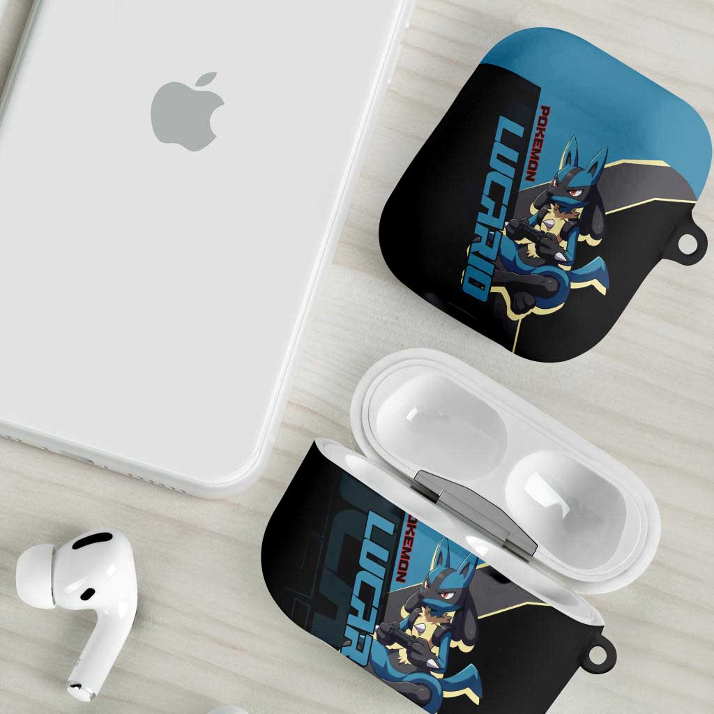 Lucario Poké AirPods Case Edgy Retro Anime Style
