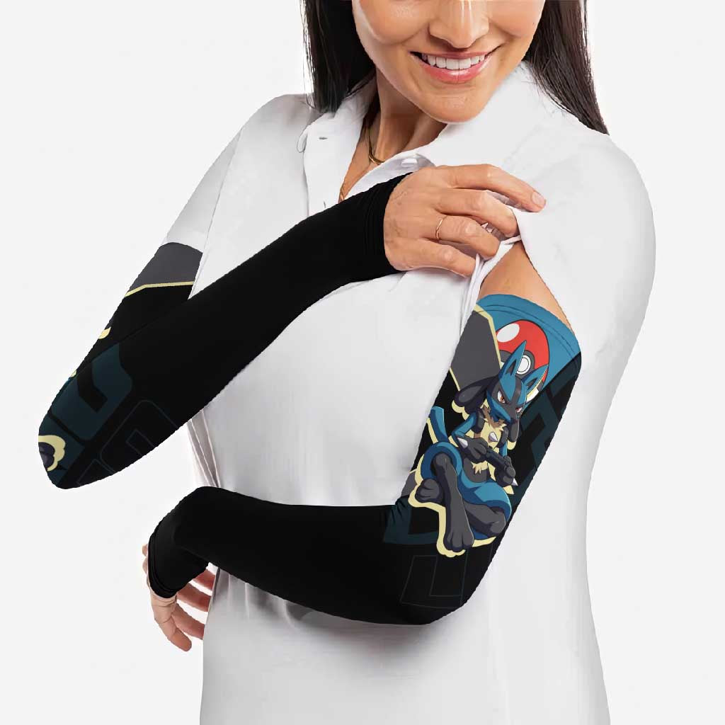 Lucario Poké Arm Sleeves Edgy Retro Anime Style