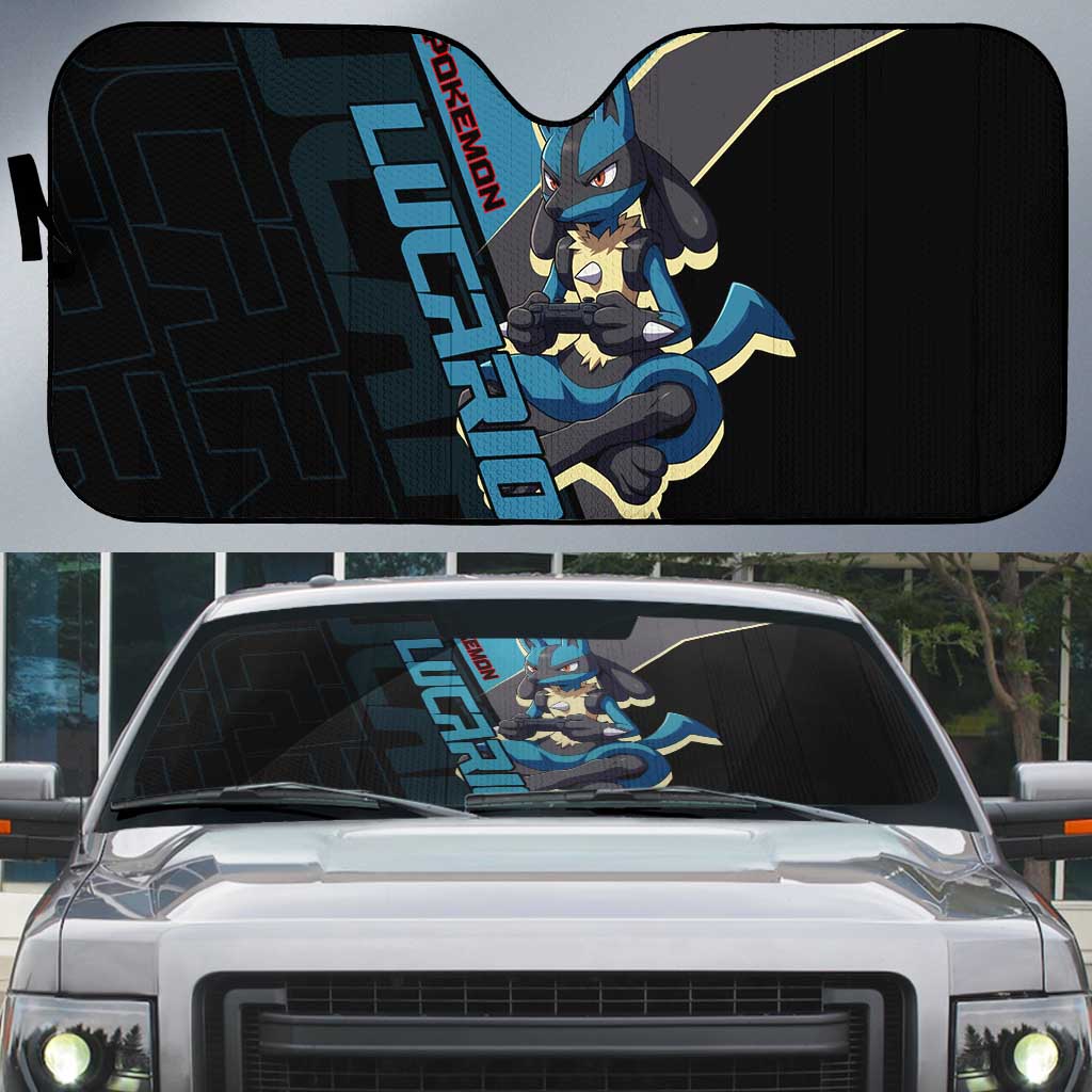 Lucario Poké Auto Sun Shade Edgy Retro Anime Style