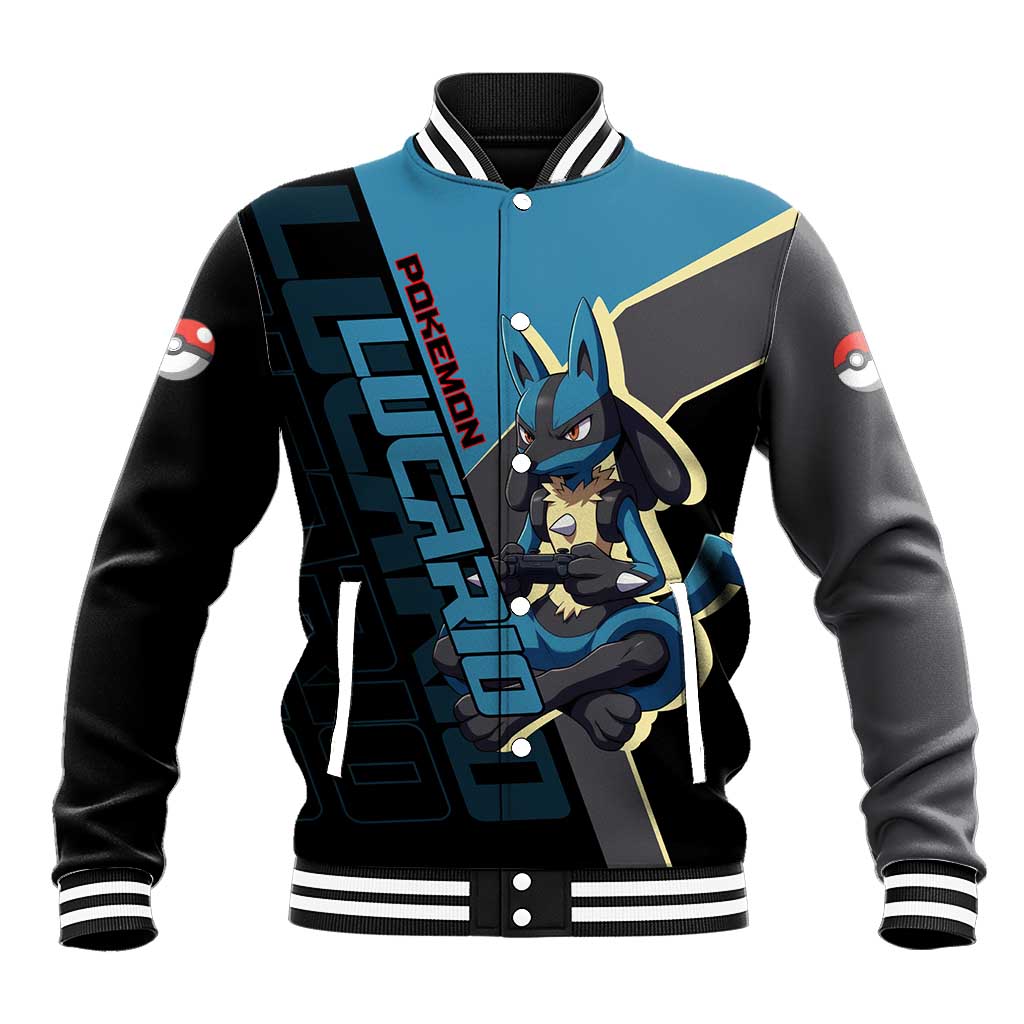 Lucario Poké Baseball Jacket Edgy Retro Anime Style