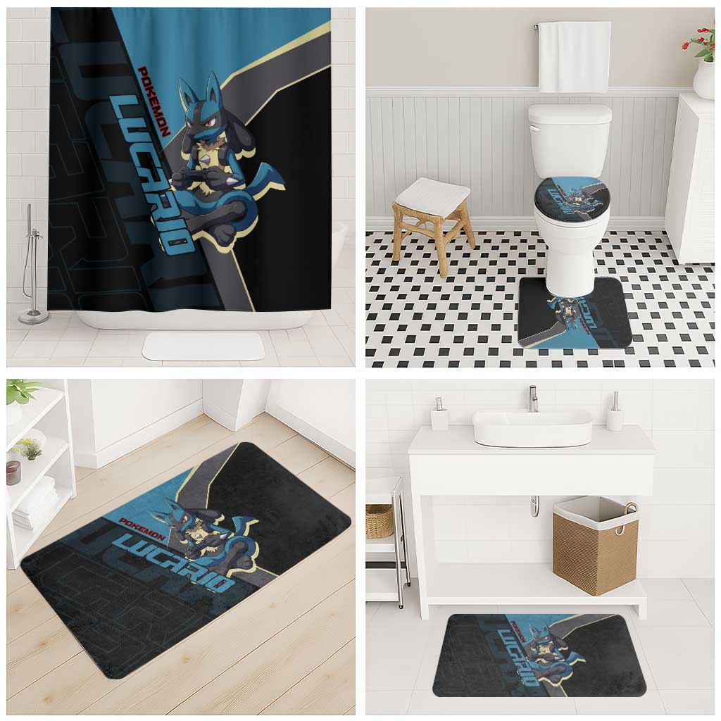 Lucario Poké Bathroom Set Edgy Retro Anime Style