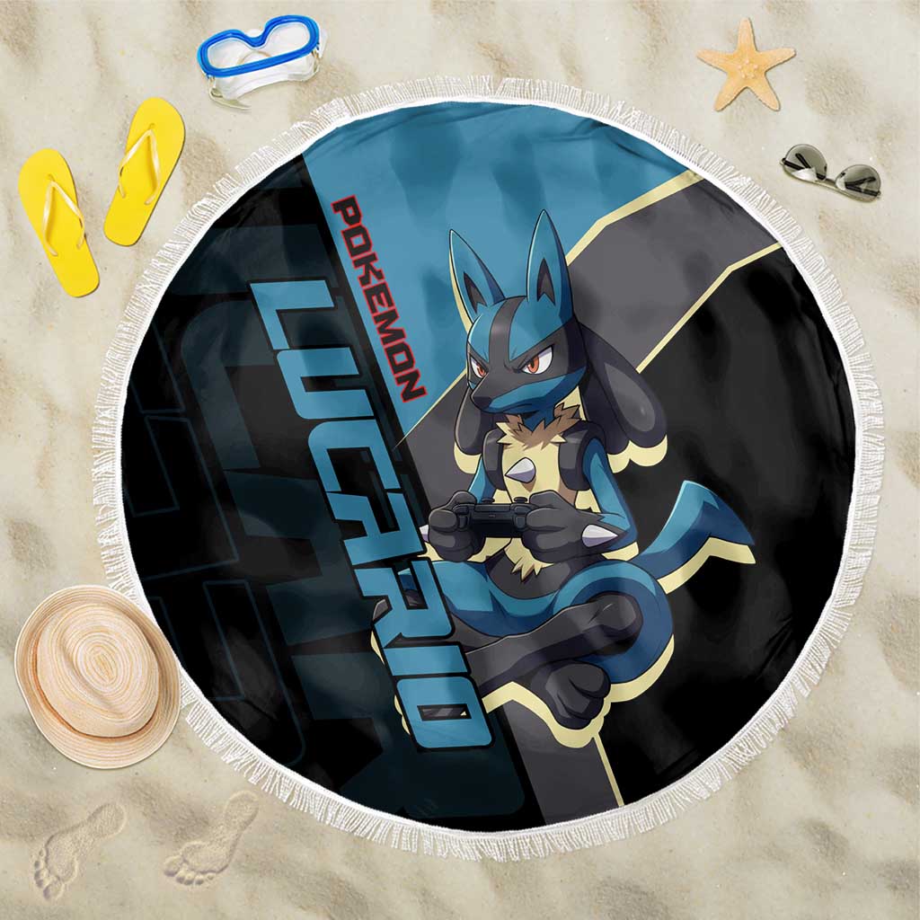 Lucario Poké Beach Blanket Edgy Retro Anime Style