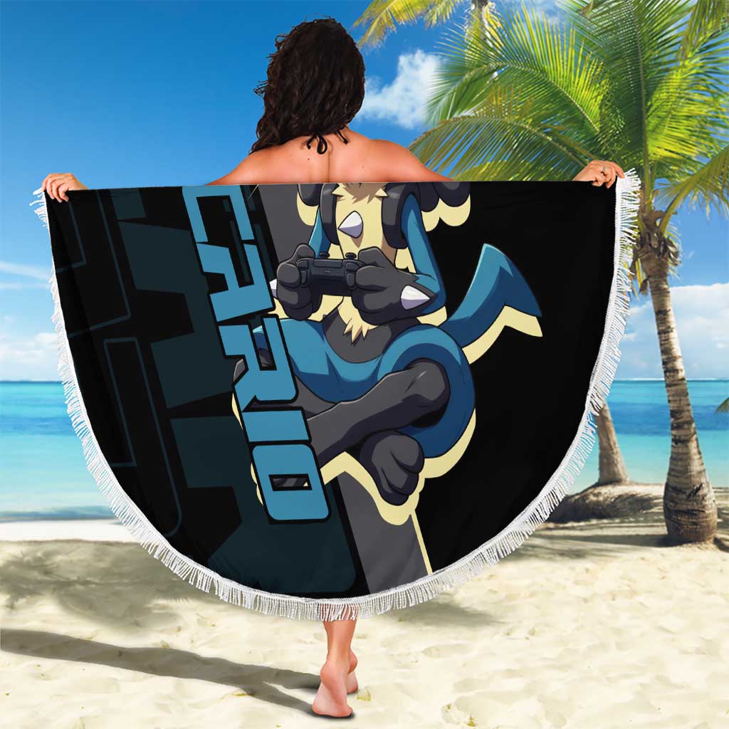 Lucario Poké Beach Blanket Edgy Retro Anime Style