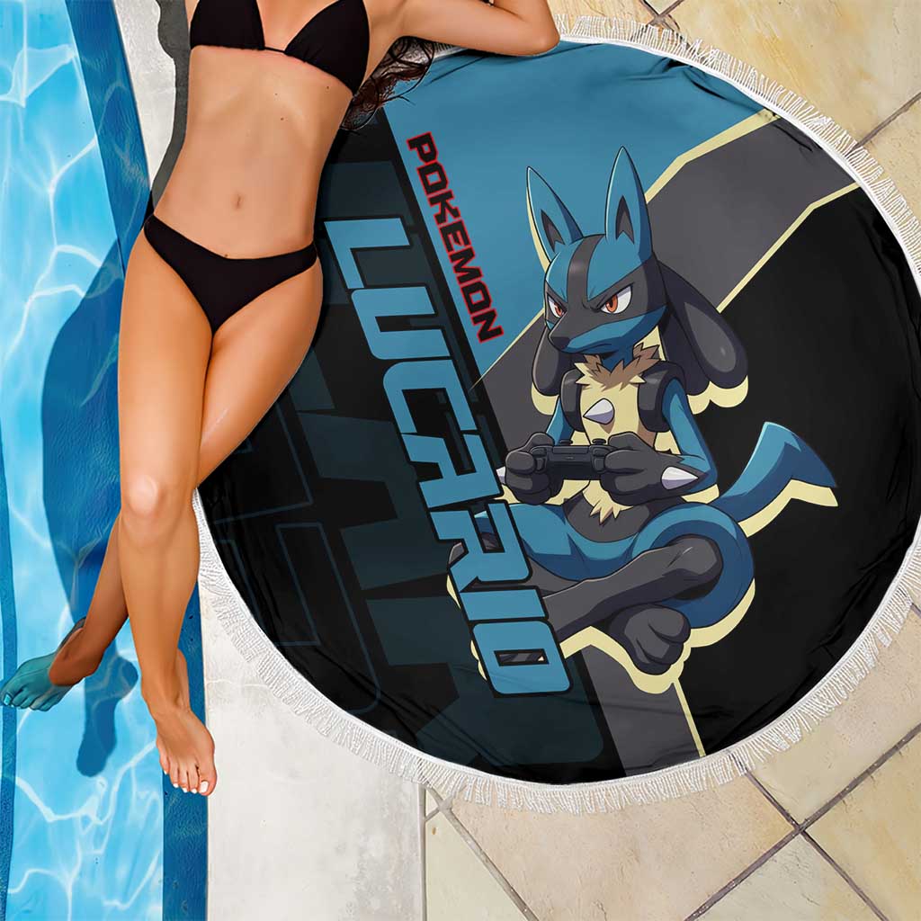 Lucario Poké Beach Blanket Edgy Retro Anime Style