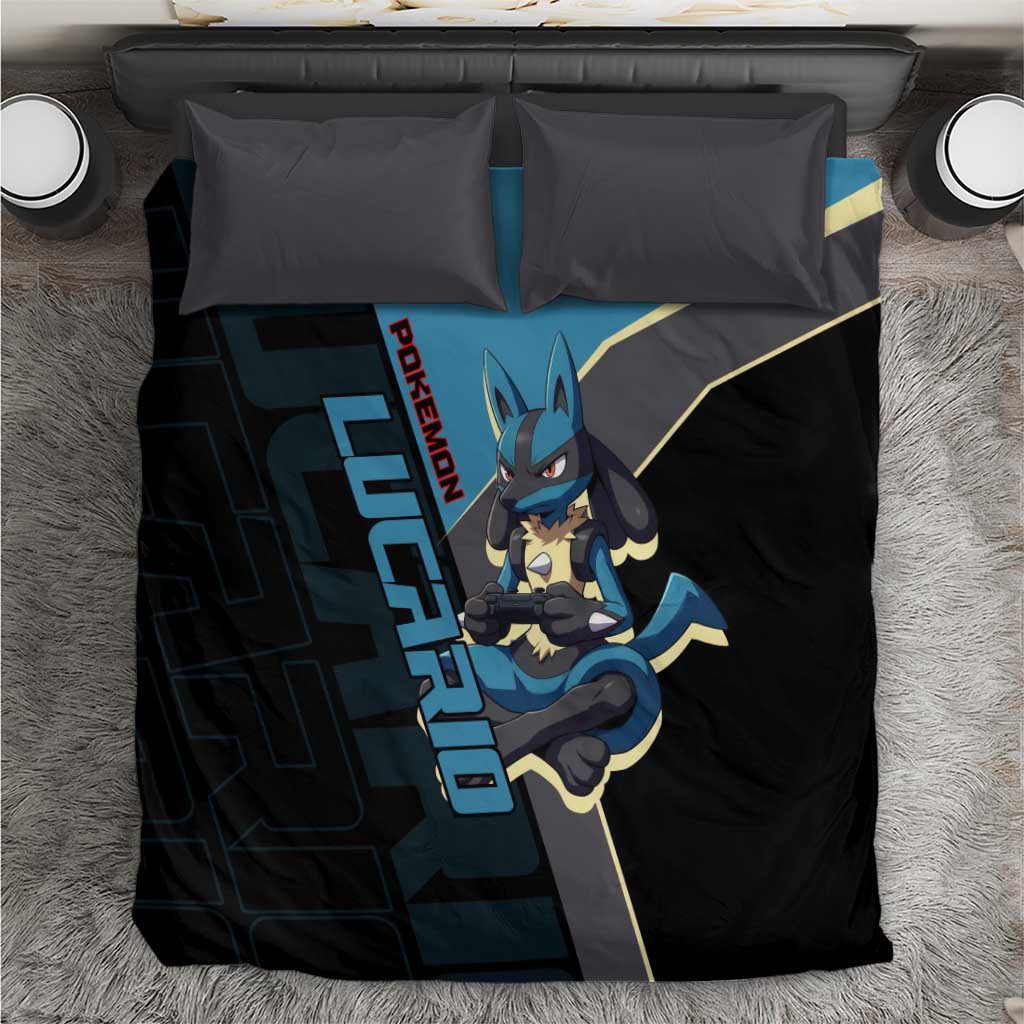 Lucario Poké Bedding Set Edgy Retro Anime Style