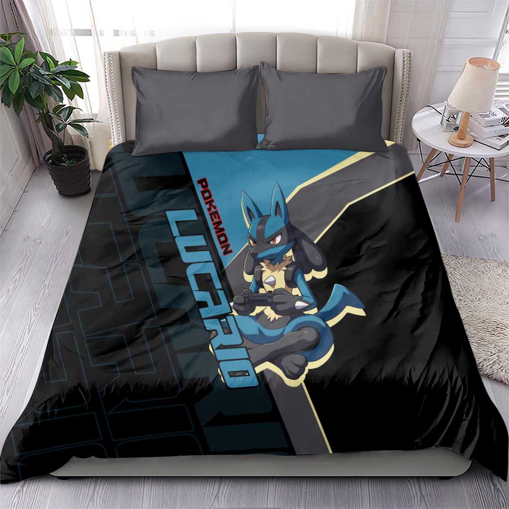 Lucario Poké Bedding Set Edgy Retro Anime Style