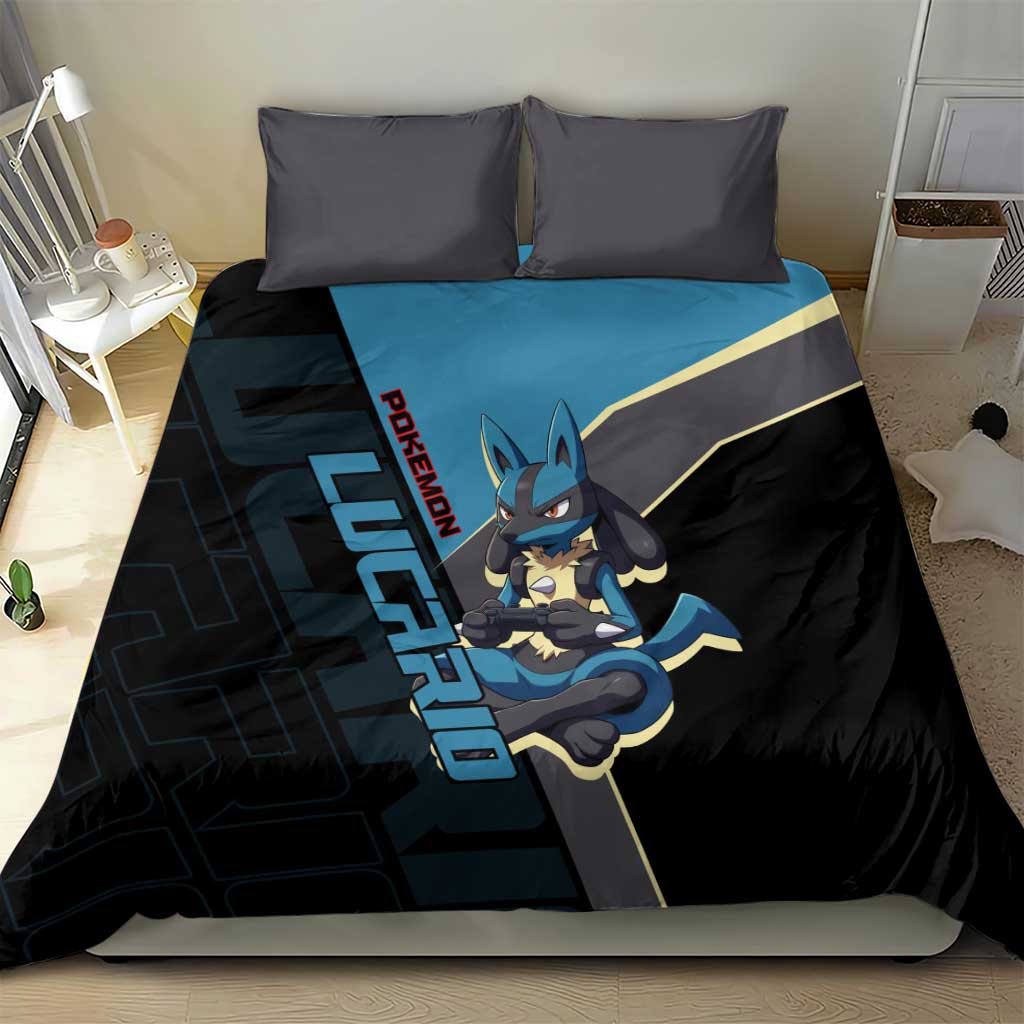 Lucario Poké Bedding Set Edgy Retro Anime Style