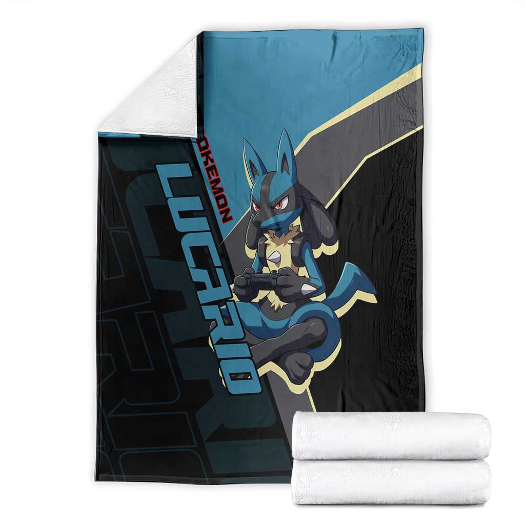 Lucario Poké Blanket Edgy Retro Anime Style