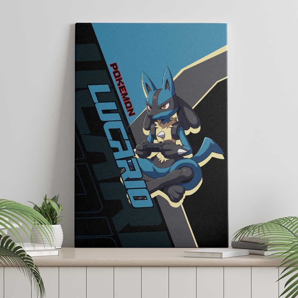 Lucario Poké Canvas Wall Art Edgy Retro Anime Style