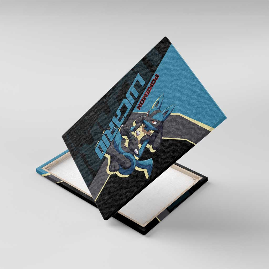 Lucario Poké Canvas Wall Art Edgy Retro Anime Style
