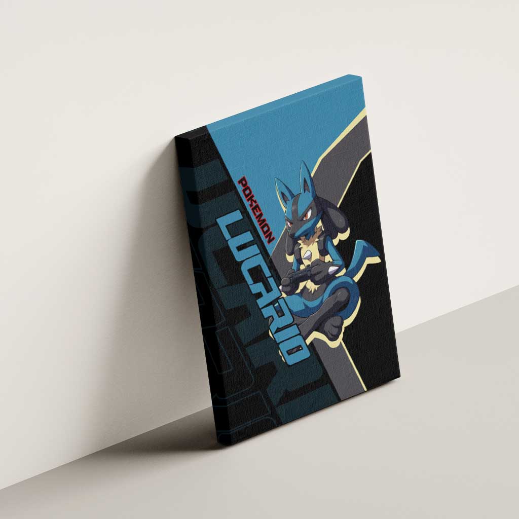 Lucario Poké Canvas Wall Art Edgy Retro Anime Style