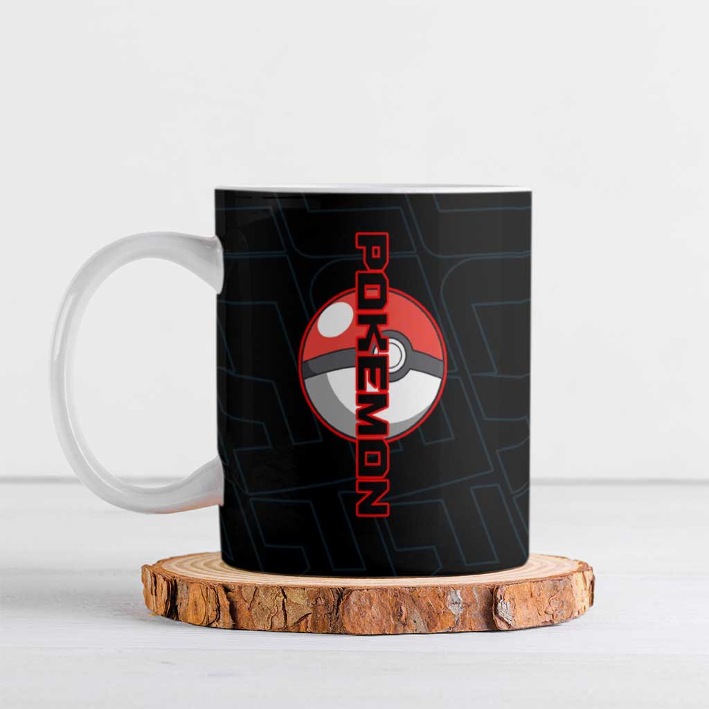 Lucario Poké Ceramic Mug Edgy Retro Anime Style