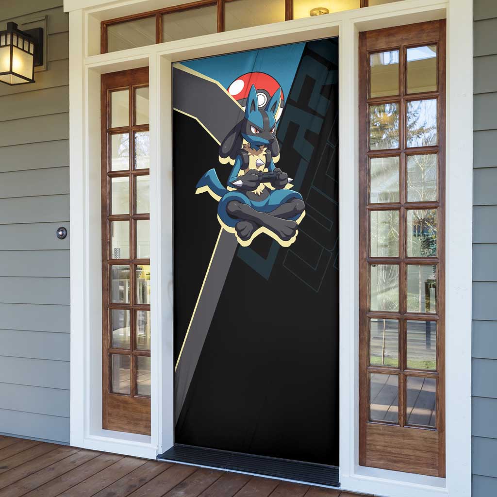 Lucario Poké Door Cover Edgy Retro Anime Style