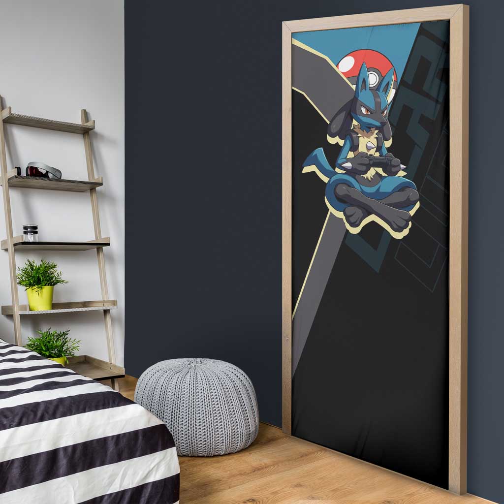 Lucario Poké Door Cover Edgy Retro Anime Style