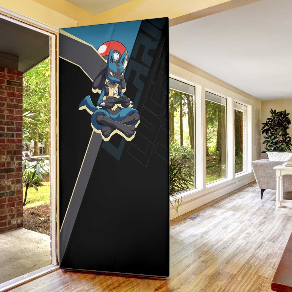 Lucario Poké Door Cover Edgy Retro Anime Style