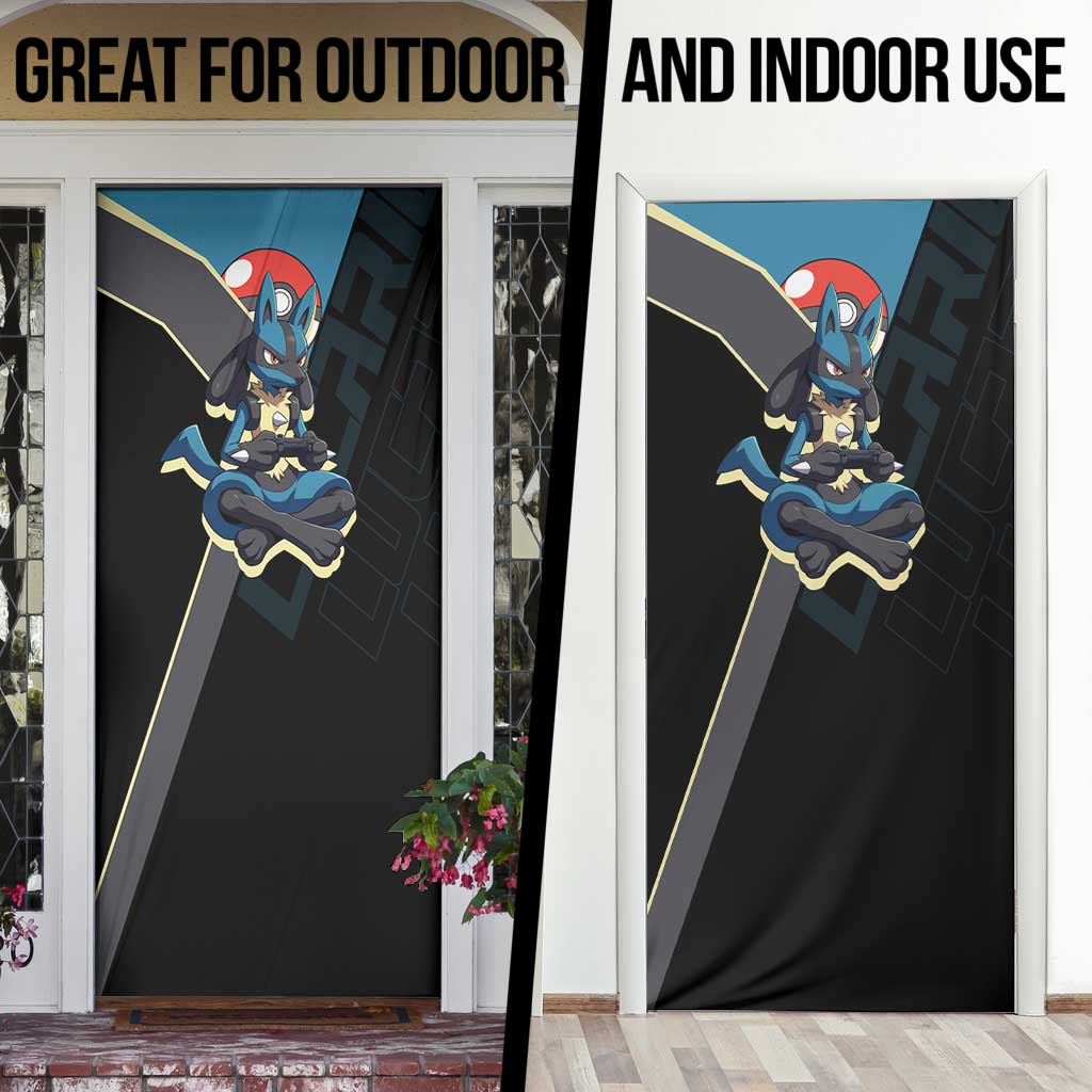 Lucario Poké Door Cover Edgy Retro Anime Style