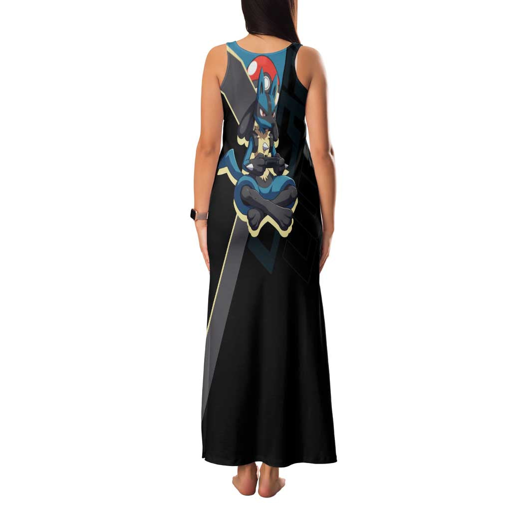 Lucario Poké Family Matching Tank Maxi Dress and Hawaiian Shirt Edgy Retro Anime Style