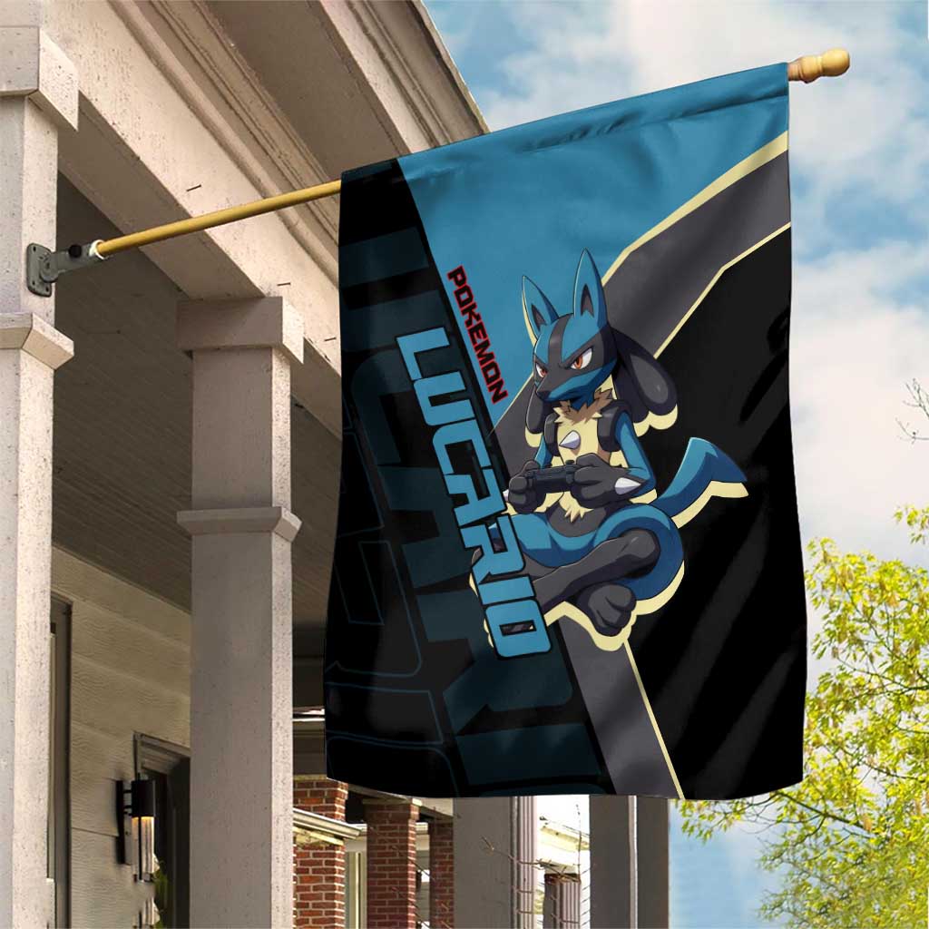 Lucario Poké Garden Flag Edgy Retro Anime Style
