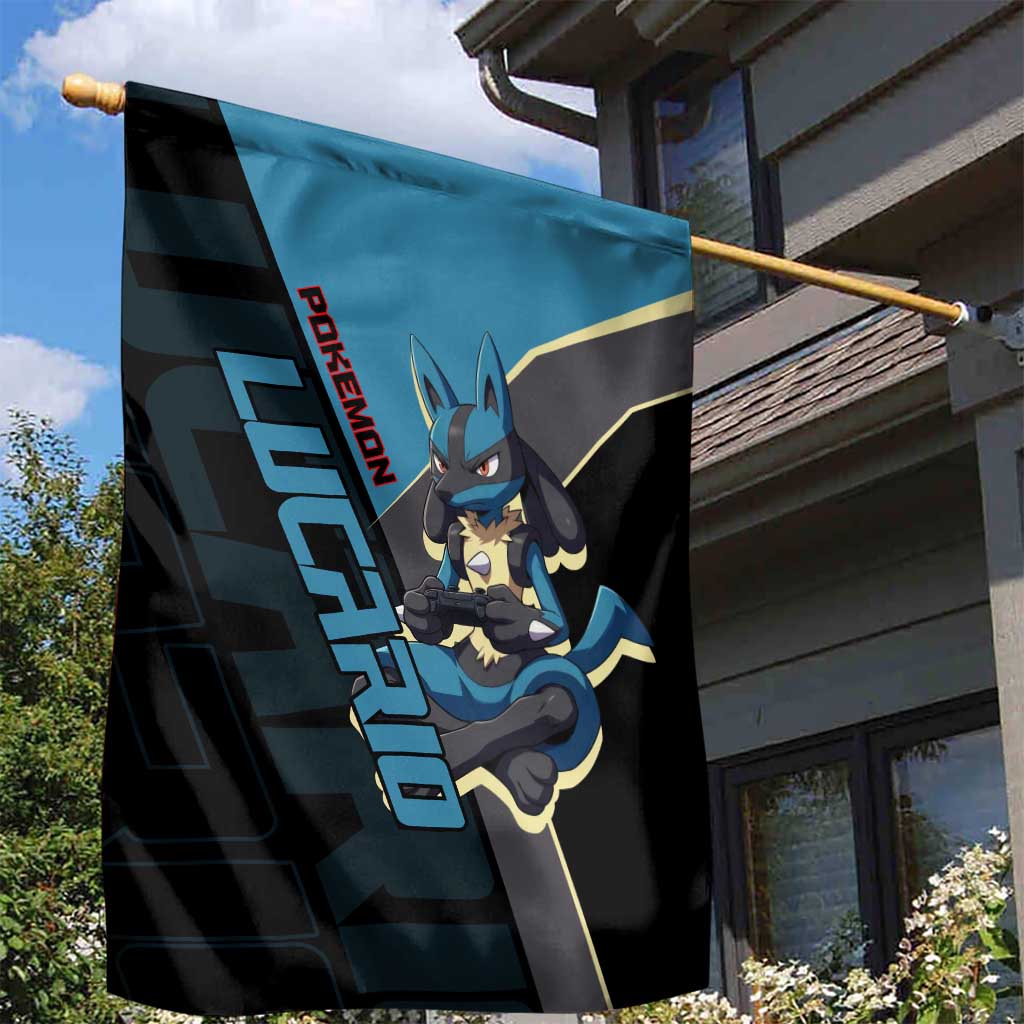 Lucario Poké Garden Flag Edgy Retro Anime Style