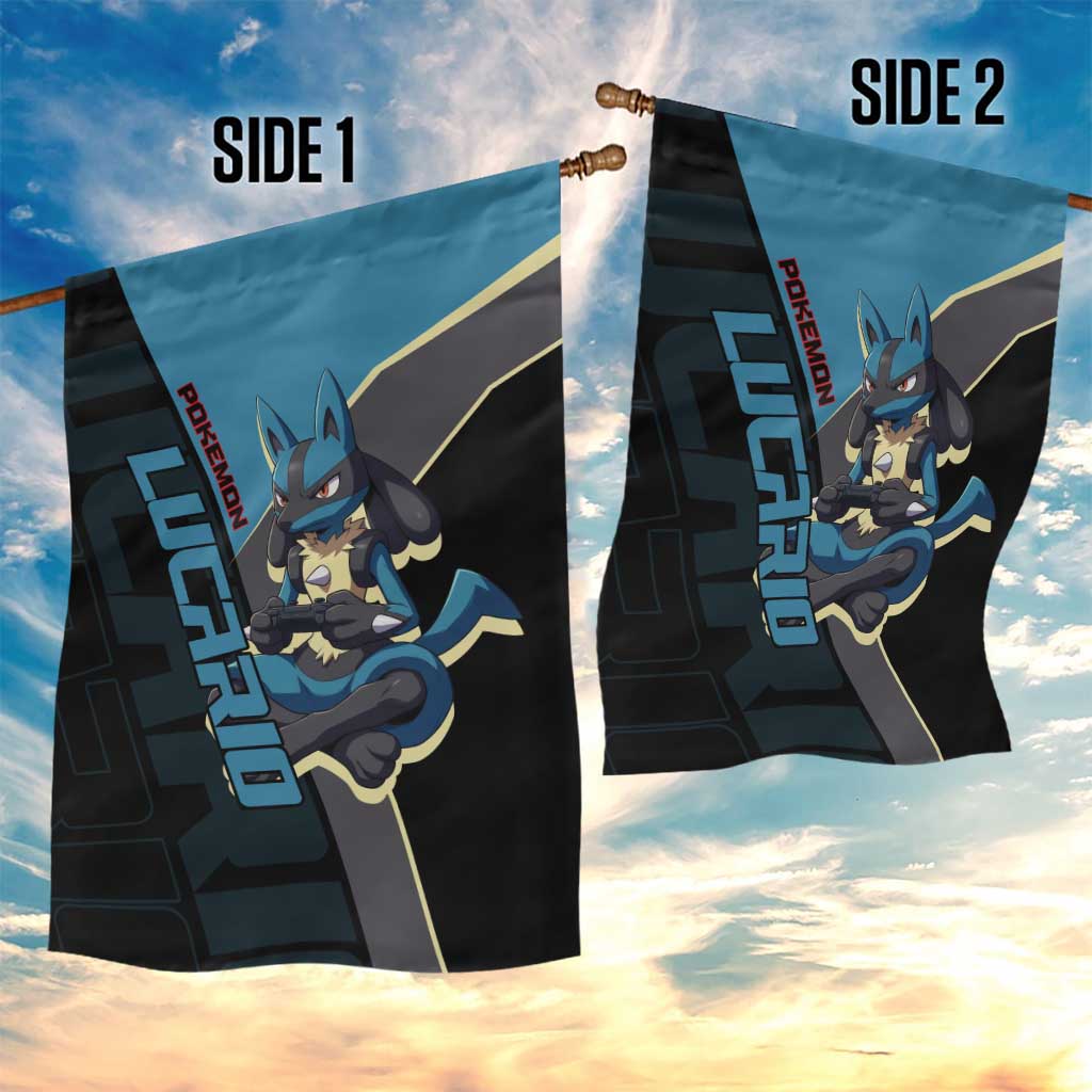 Lucario Poké Garden Flag Edgy Retro Anime Style