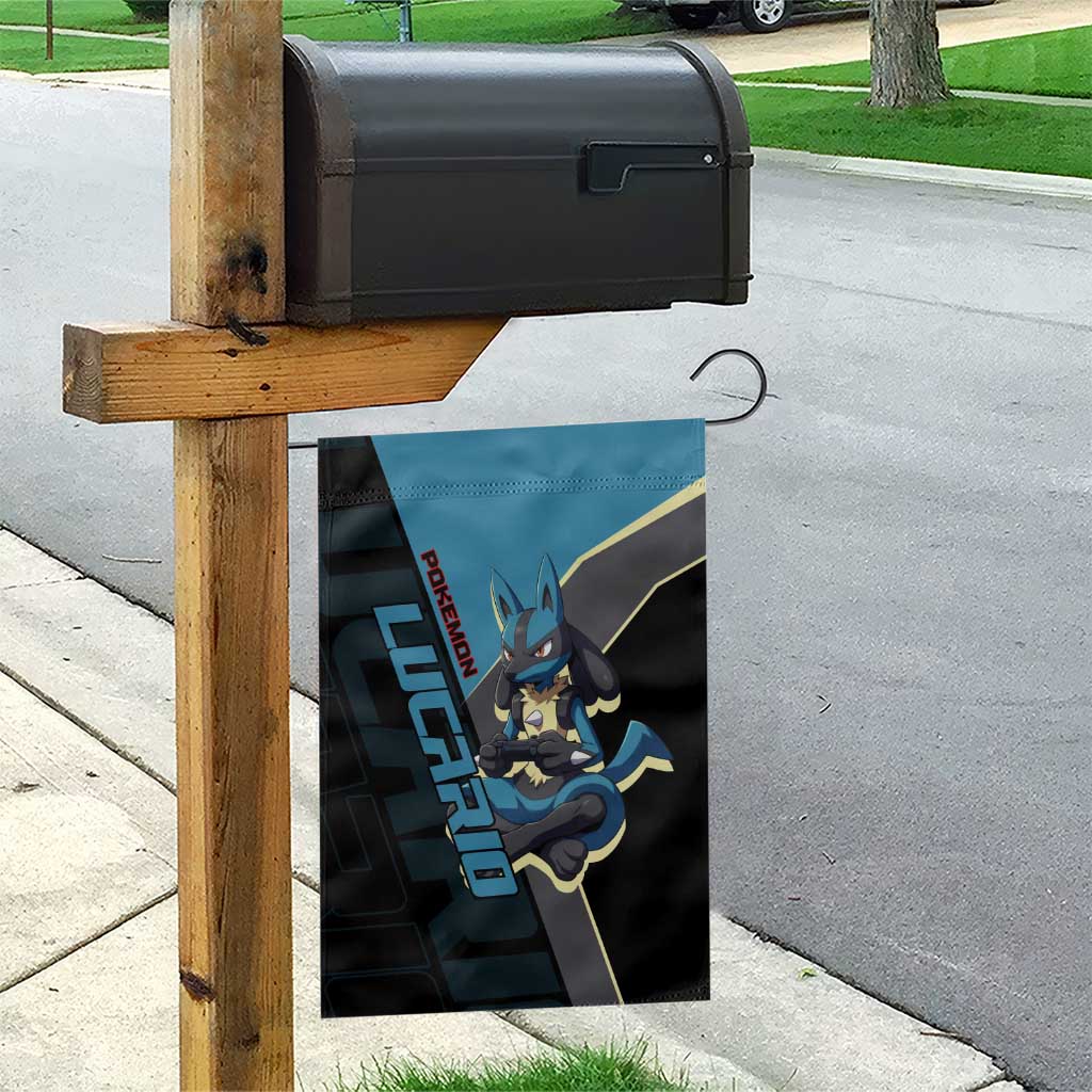 Lucario Poké Garden Flag Edgy Retro Anime Style
